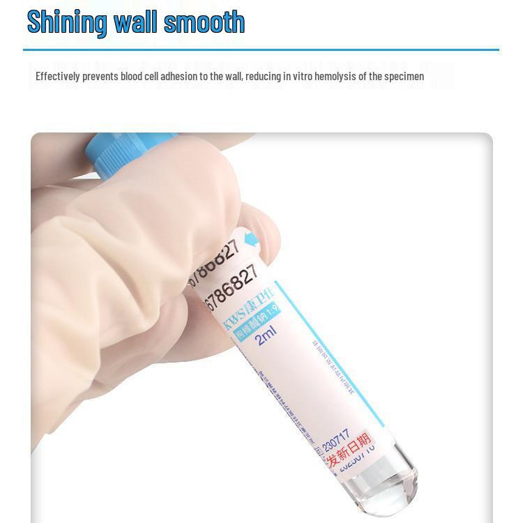 Kang Weishi Blue Cap Sodium Citrate Coagulation Tube - 1:9 Vacuum Blood Collection