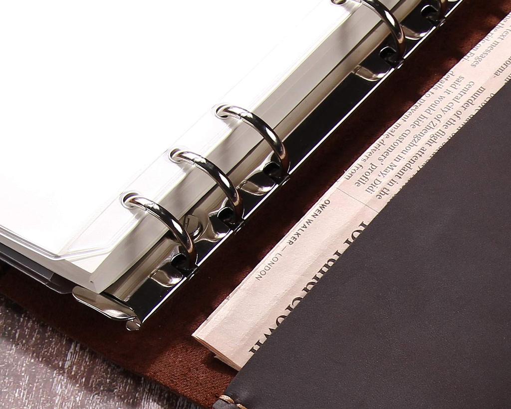 CEETOL Genuine Leather Planner, Handcrafted by Artisans, A6 Size, 6-Hole, with Pen Holder, Genuine Leather Business Notebook, Schedule Book