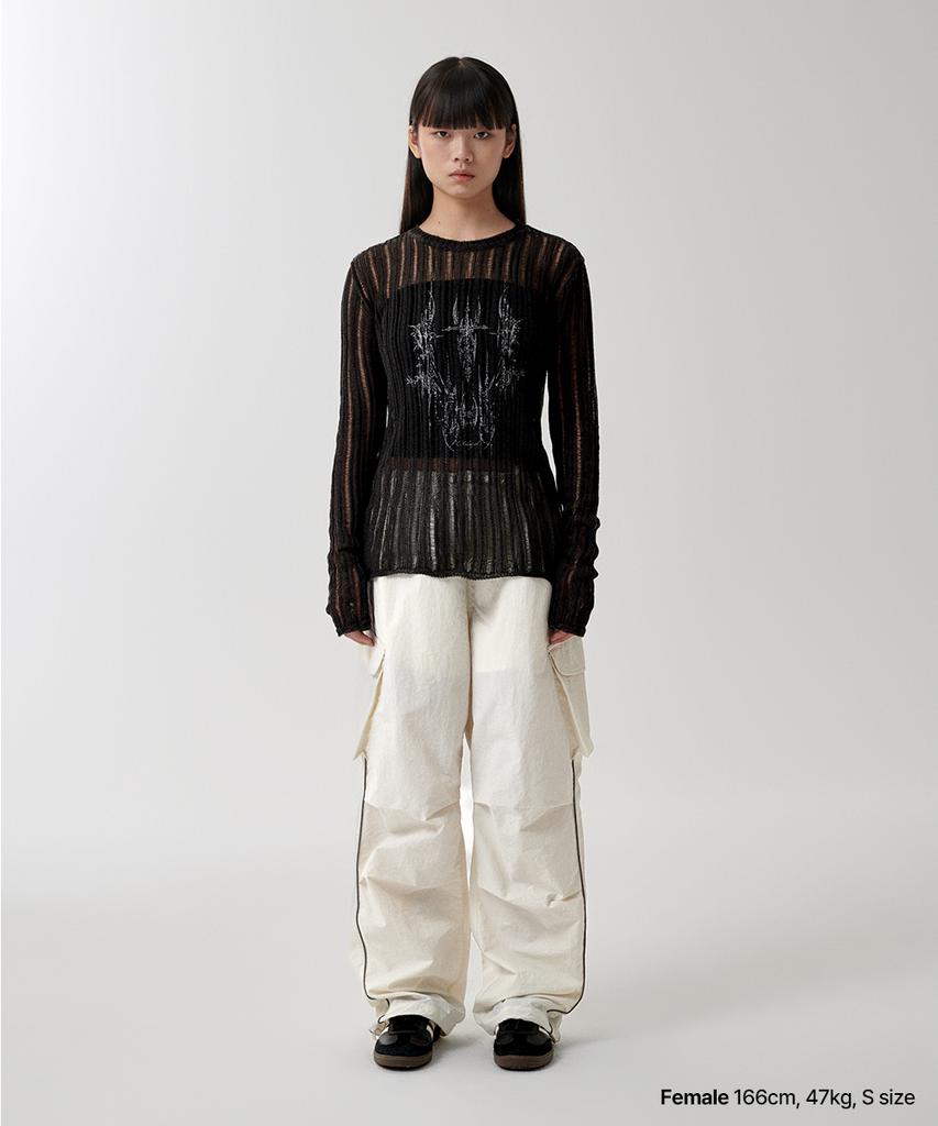 MAHAGRID Tattoo Crochet Knit Black(Mg2Fmfk615A)