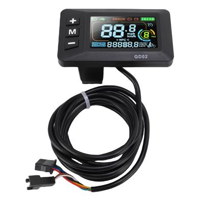 GD02 Elektrický bicykel LCD displej Meter Farebná obrazovka Vodotesnosť Inteligentný elektrický skúter Ovládací panel pre 22,2 mm