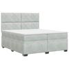 Box Spring Bed with Mattress Light Gray 200 X 200 Cm Velvet
