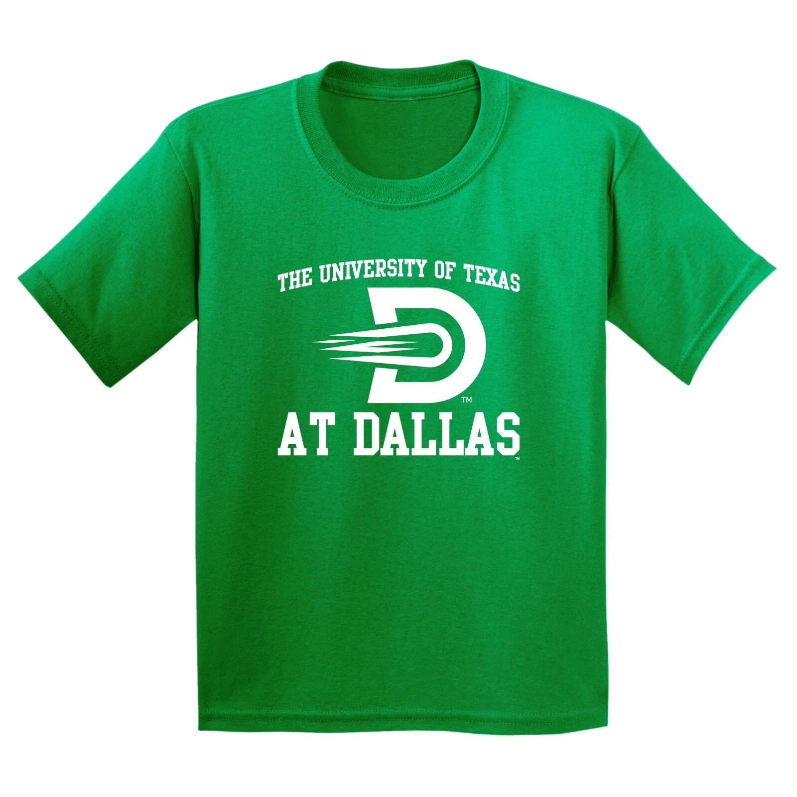 University of Texas Dallas Comets Arch Logo Youth T-Shirt - Irish Green S