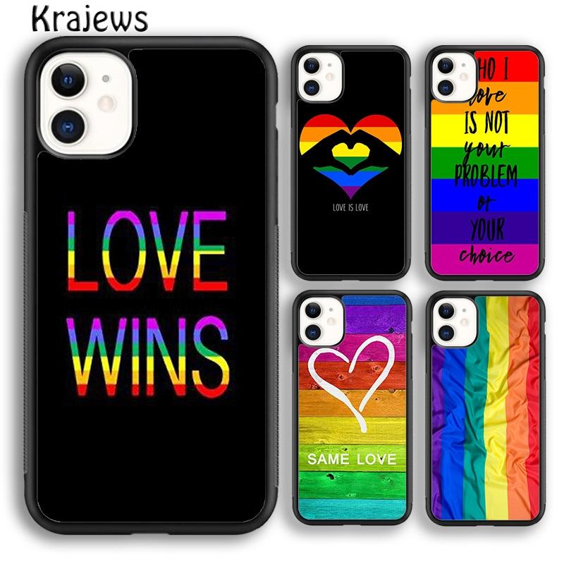 Krajews Gay Pride LGBT Flag Springs Phone Case Cover For iPhone 17 Air 16 15 14 plus 12 13 pro max coque Fundas