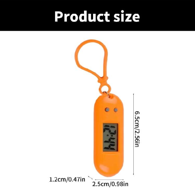 Lättläst LED Digital Nyckelring Fickur Plast Miniatyrklocka för Studenter och Barn Elektronisk Tidmätare