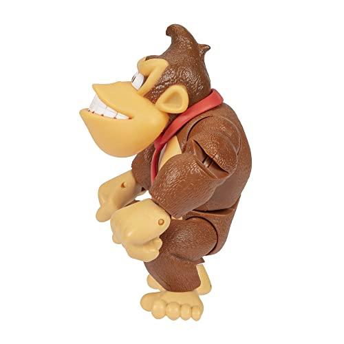 Nintendo Super Mario 6" / 15cm Tall Donkey Kong Action Figure with Pose Function, Perfect for Play and Display for Kids and Collectors Ages 3 and Up.