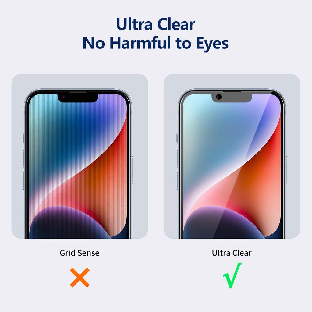 ENKAY HAT PRINCE For iPhone 14 Plus Anti-Spy Screen Protector HD Clear Full Cover Silk Printing