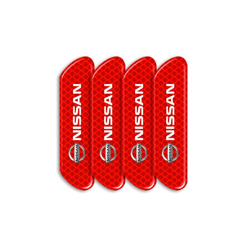 New 4PCS Car Door Safety Warning Reflective Mark Sticker Car Styling For Nissan Sentra Altima Versa Bluebird Sunny Maxima X-Trail Pathfinder Murano