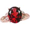 Imitation Natural Garnet Ring, Female Tide Niche Design, Simple Open Ring, Red Gemstone Colored Treasure Jewelry.
