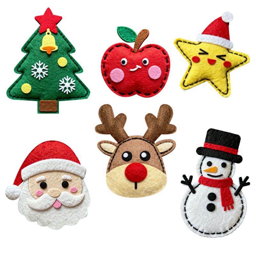 8015/8010 6Pcs Christmas Ocean Animal Felt Craft Kit Kids Sewing Set DIY Ornament Craft Supplies Educational Gift