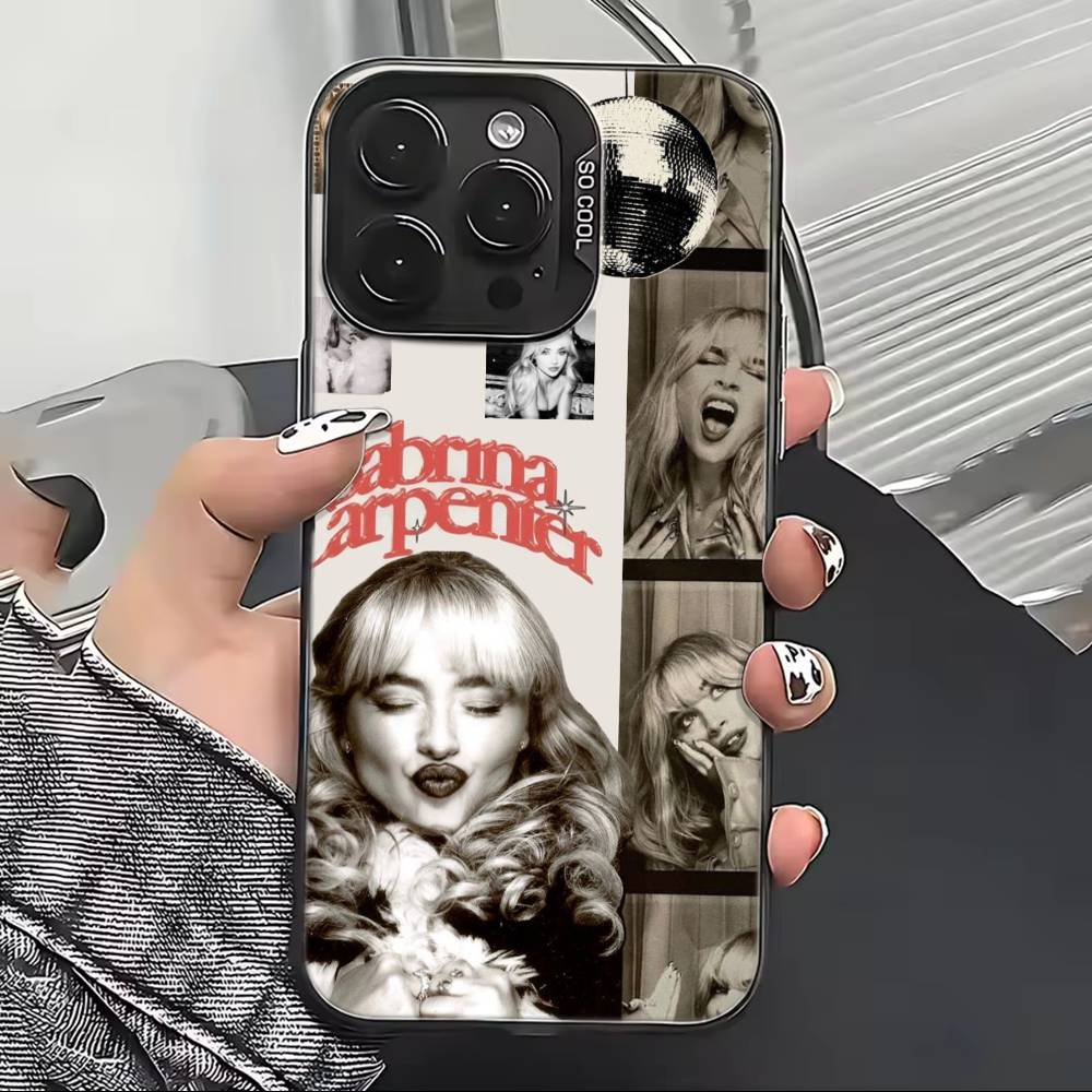 S-Sabrina C-Carpenter Singer Phone Case For iPhone 17,16,15,14,13,12,11 Plus,Pro Max,XS,Colorful Silver Black Cover