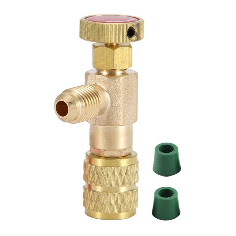 Liquid Safety Valves R410A R22 Air Conditioning Refrigerant 1/4" Safety Adapter Refrigerant Charging Valves