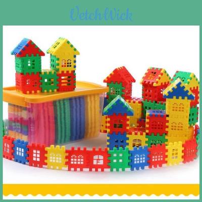 Colorful Plastic House Construction Set For Toddlers Diy Assembly 4.1g