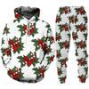 Autumn Winter Men Merry Christmas Hoodie Set Cartoon Santa Claus Clothing Male Fashion Hooded Coat Pullover Casual Streetwear