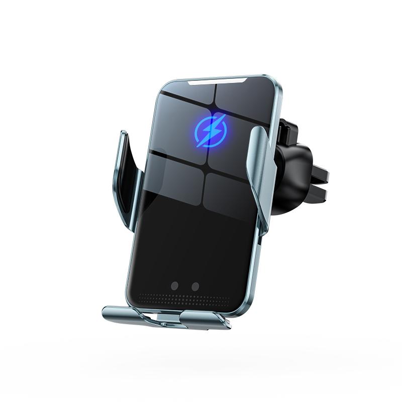 Best Selling Car Wireless Charger Ultra Thin Automatic Locking Infrared Sensing One Handed Operation Stable Phone Holder Universal синий
