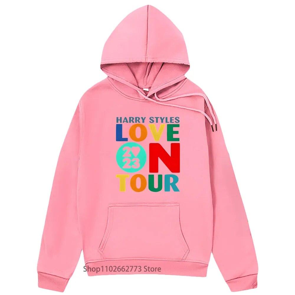 Love O Tour Concert Hoodies Unisex Vintage Harrys Haus Sweatshirt with Hooded Hip Pop Music Tops Kpop Clothes Women Winter Pullover