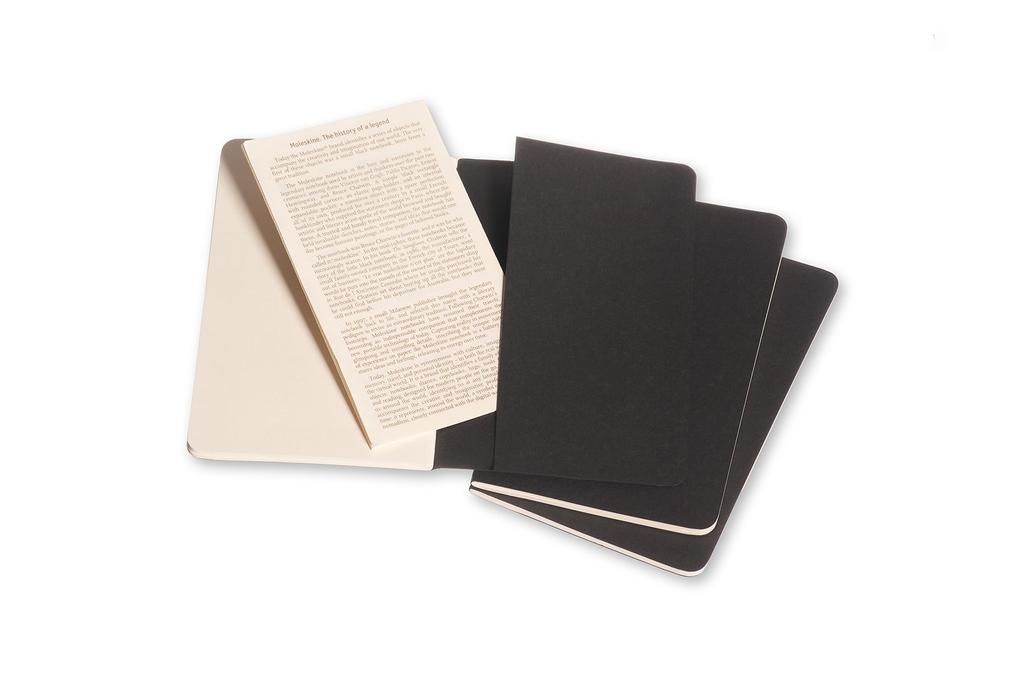 Moleskine Cahier Journal Plain Notebook of QP313 PKT Black (Set 3)