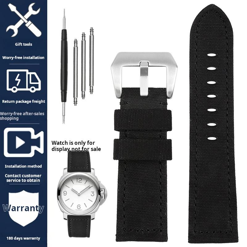 Voor Panerai PAM111 441 137 386 heren Horlogeband Nylon Canvas nylon Koeienhuid Horlogeband 20 22 24mm Roestvrijstalen Gesp Accessoires