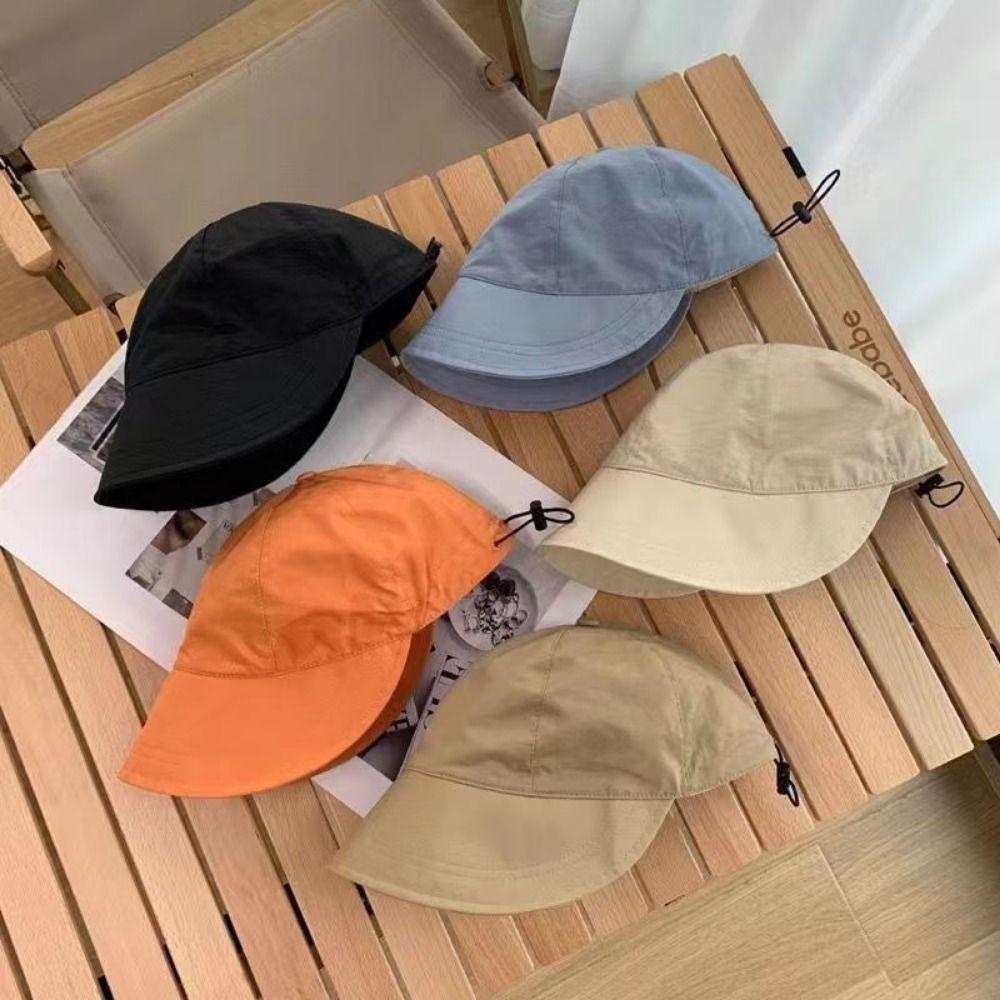 

UV Protection Sun Protection Cap Solid Color Foldable Wide Brim Sun Hat Travel синій