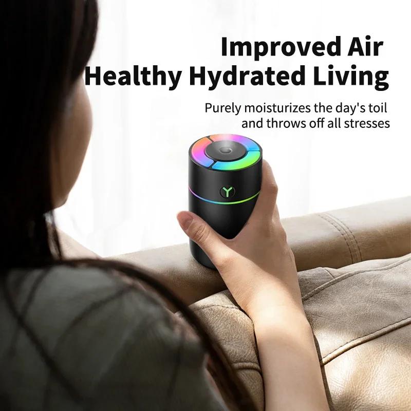 Umidificator de aer colorat portabil reîncărcabil prin USB fără fir pentru casă mașină atomizor de aer aromaterapie răcorire umidificator temporizat difuzor