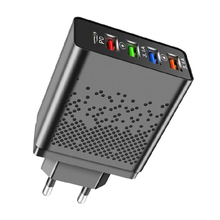 5 Port Charging Station with PD48W Fast Charging Technology 4 USB 3.1 Interfaces Travel Friendly Designing