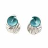 Popular Retro Tone Pure Hand-painted Stud Earrings Pleated Metal Texture Modeling Personality Daily Versatile Earrings