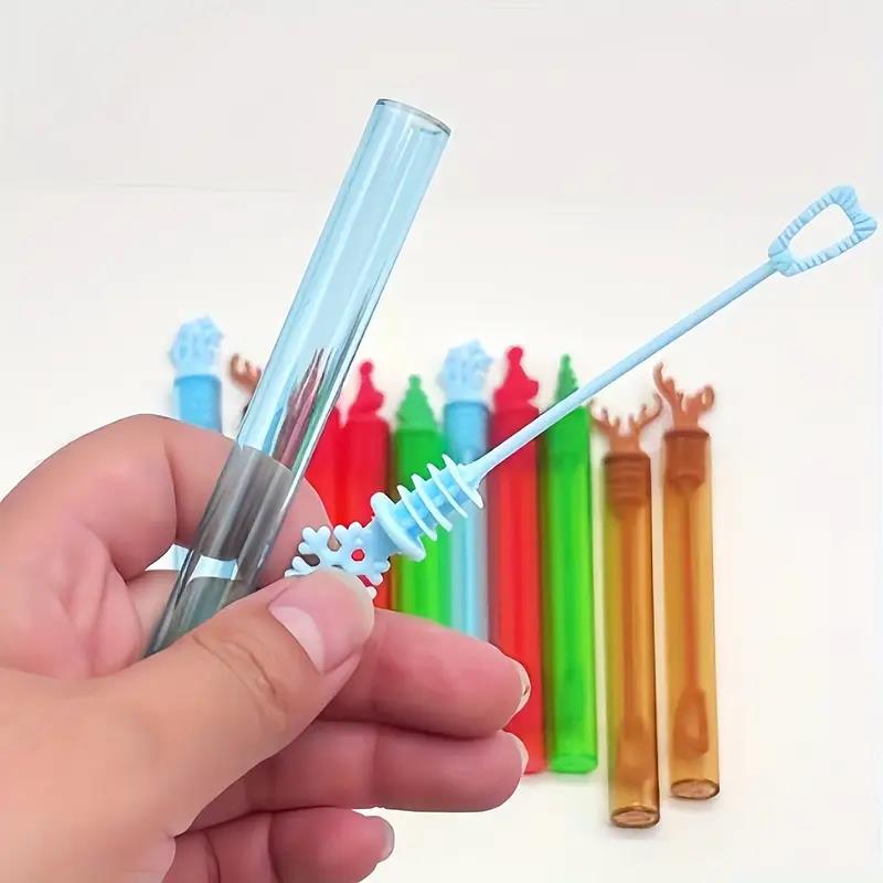 12-36Pcs Christmas Bubble Wand Tube Empty Soap Bottle (Liquid Not Included) Christmas Party Home Decoration New Year Kids Gifts