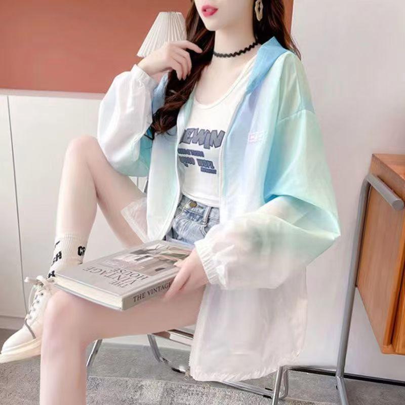 Women Lightweight Coat UV Protection Thin Jackets Quick Dry Breathable Sunscreen Coat Matching Chic Hoodie Sweet Jacket