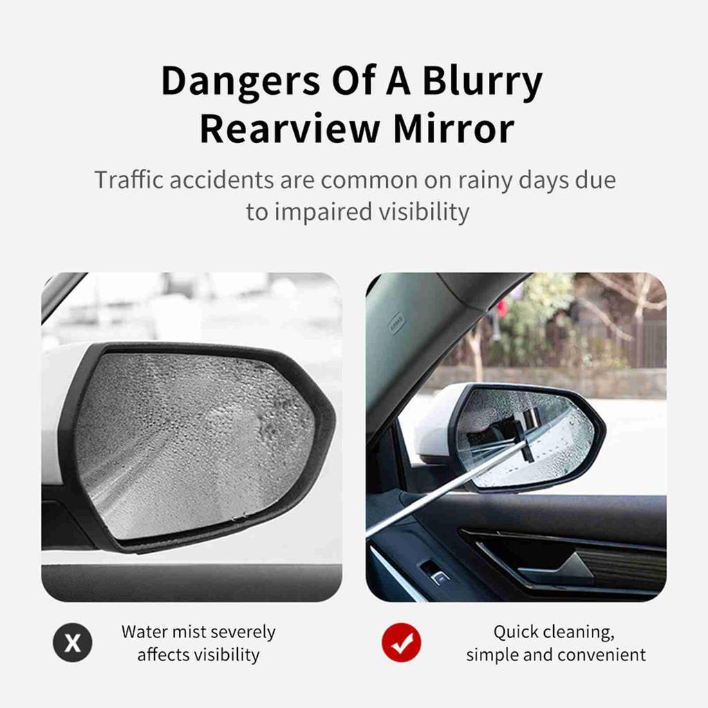 Auto Rückspiegelwischer, Teleskopischer Auto Spiegel Abzieher Tragbarer Seitenspiegel Abzieher Reinigungsbürste