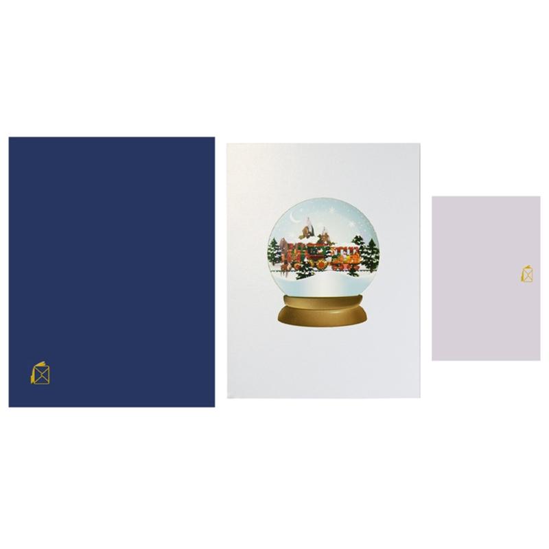 Christmas Day Holiday Greeting Cards Handmade 3D Train Pine Tree Novelty for Pop Up Card with Envelopes Easy to Use 1
