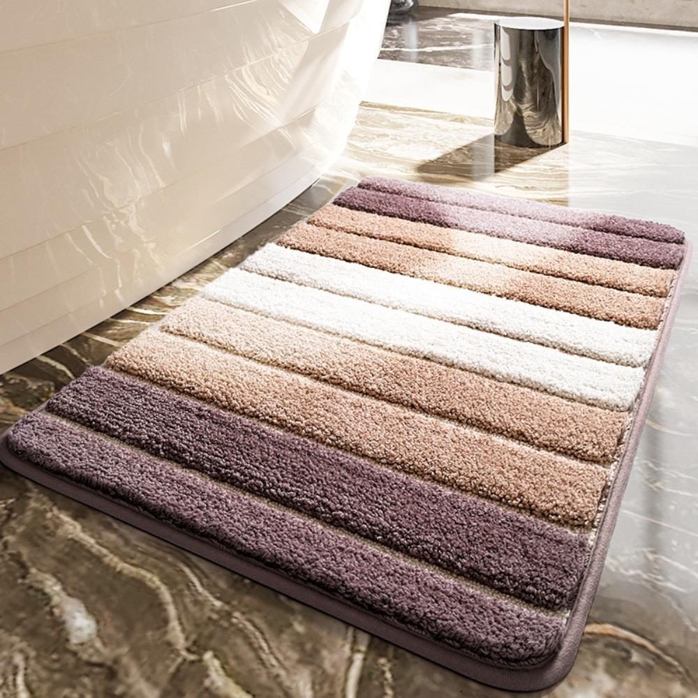 Thickened Stripe Bath Mat Absorbent Floor Mat Bathroom Accessories Entrance Mat  Bath Room