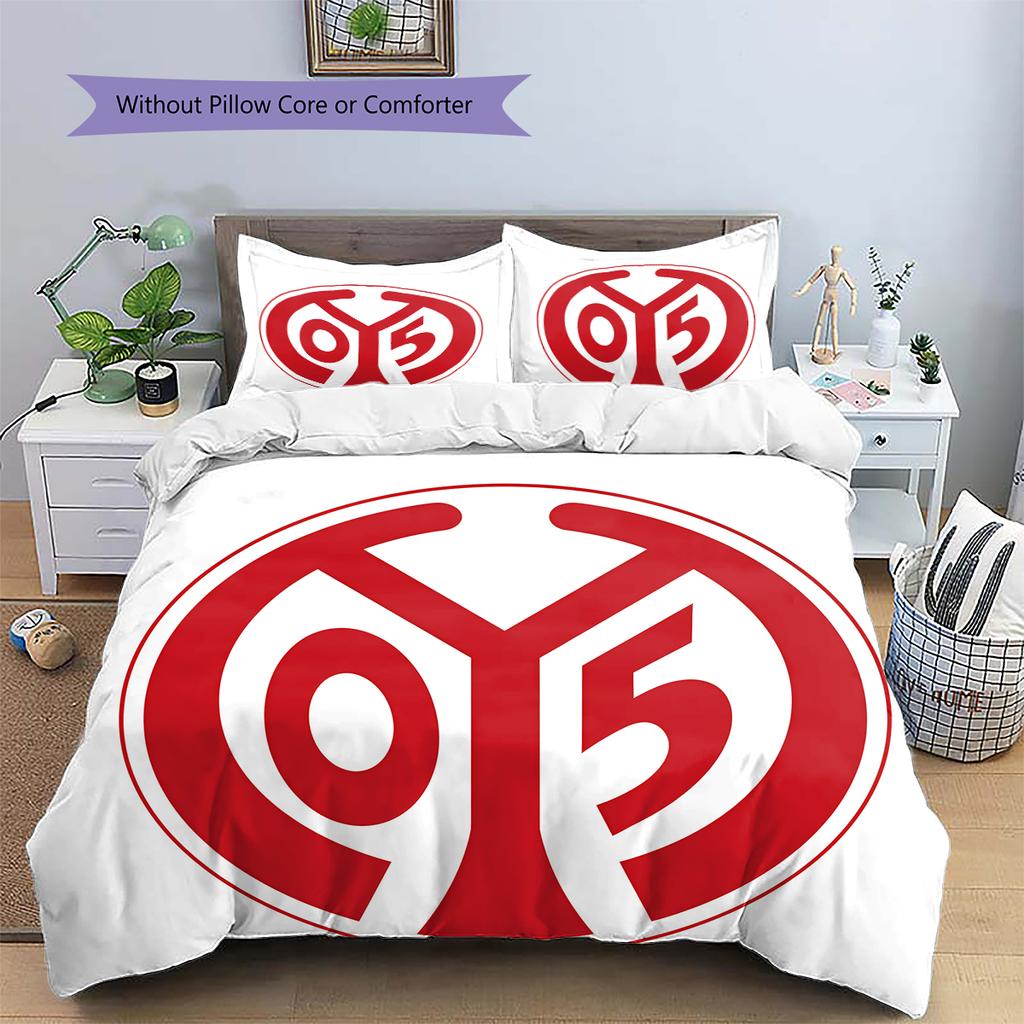 FSV Mainz 05 Μοτίβο Κλινοσκεπάσματα Διακόσμηση Σπιτιού Δώρο Γενεθλίων (1 * παπλωματοθήκη + 2 * μαξιλαροθήκη, χωρίς πυρήνα)