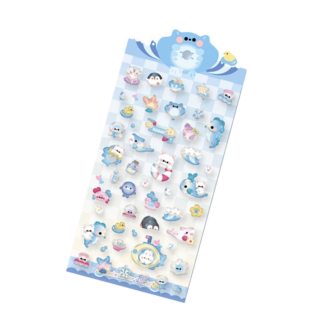 Cartoon 3D Stickers Water Resistant Animal Butterfly Sticker for Planner Pencil Box Phone Case Water Bottle Skateboards