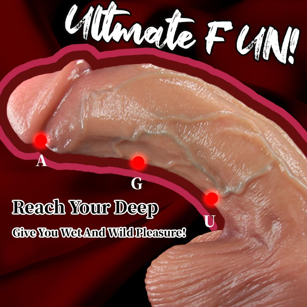 Ultra Realistic 12.2” Silicone Dildo with Strong Suction Cup, Curved Beginner Penis Toy for G-Spot & Anal Play, Hands-Free Adult Sex Toy
