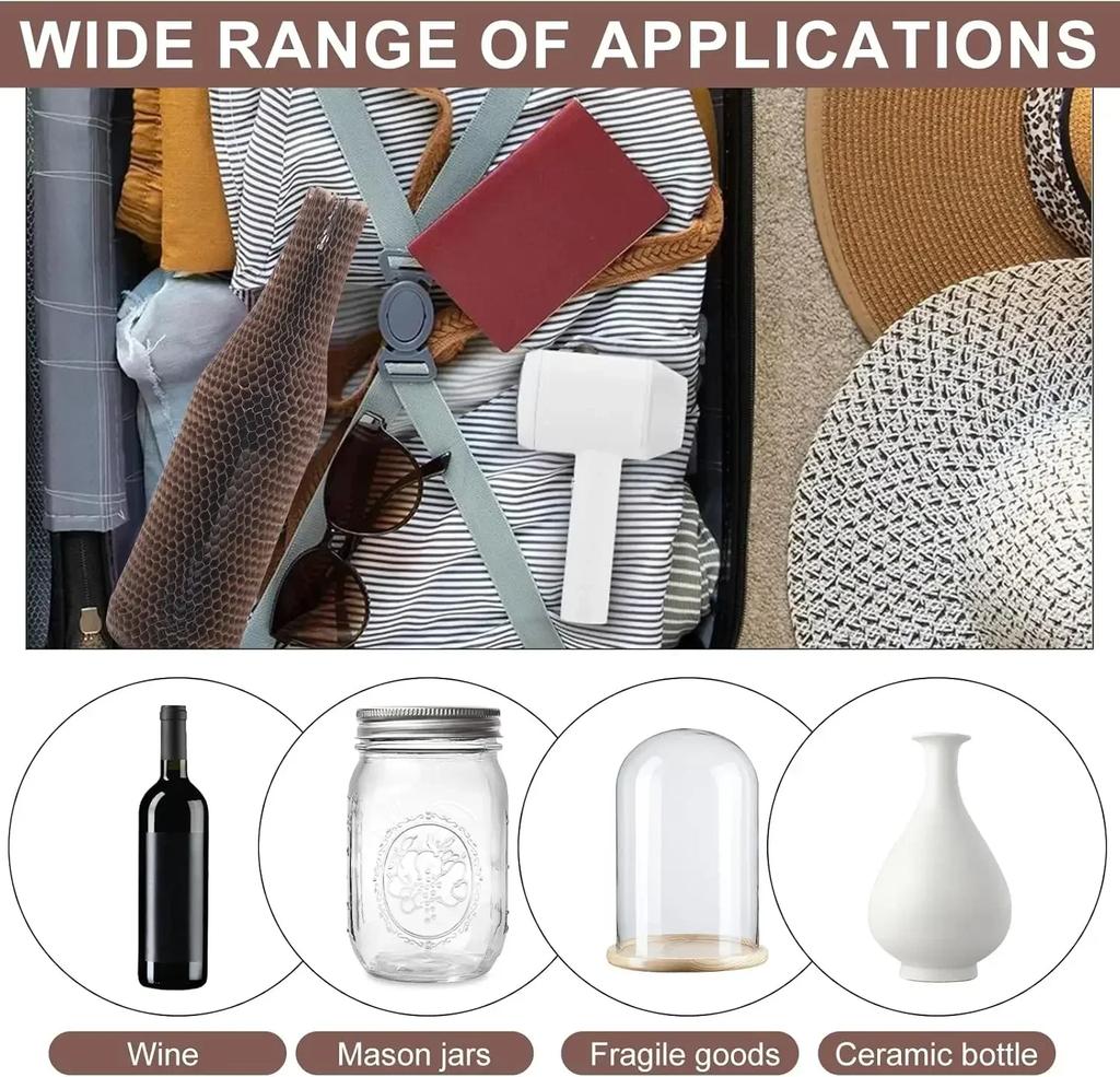 Weinflaschenschutzhüllen aus Wabenpapier, 16er-Set wiederverwendbare Glas-Spirituosenflaschenhüllen für Flugreisen, Transport