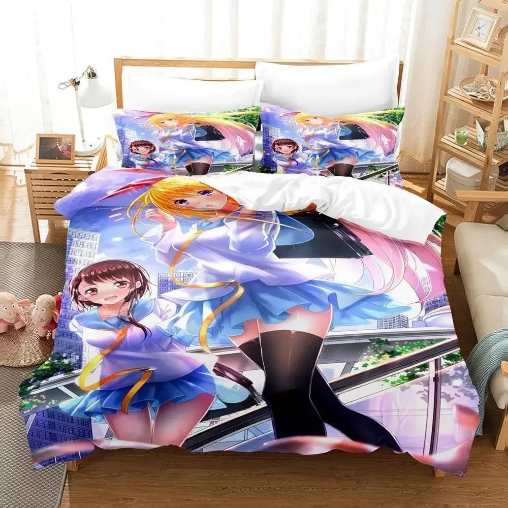 Comfortable Anime Print Bedding Set With Duvet Cover And Pillowcases Single Twin Full Queen King Sizes For Adults And Kids