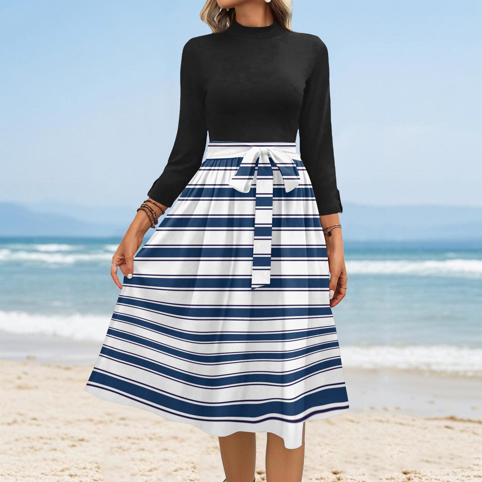 

Женские модные повседневные платья с рукавом семь восьмых, круглым вырезом, цветочным узором, темпераментные XL