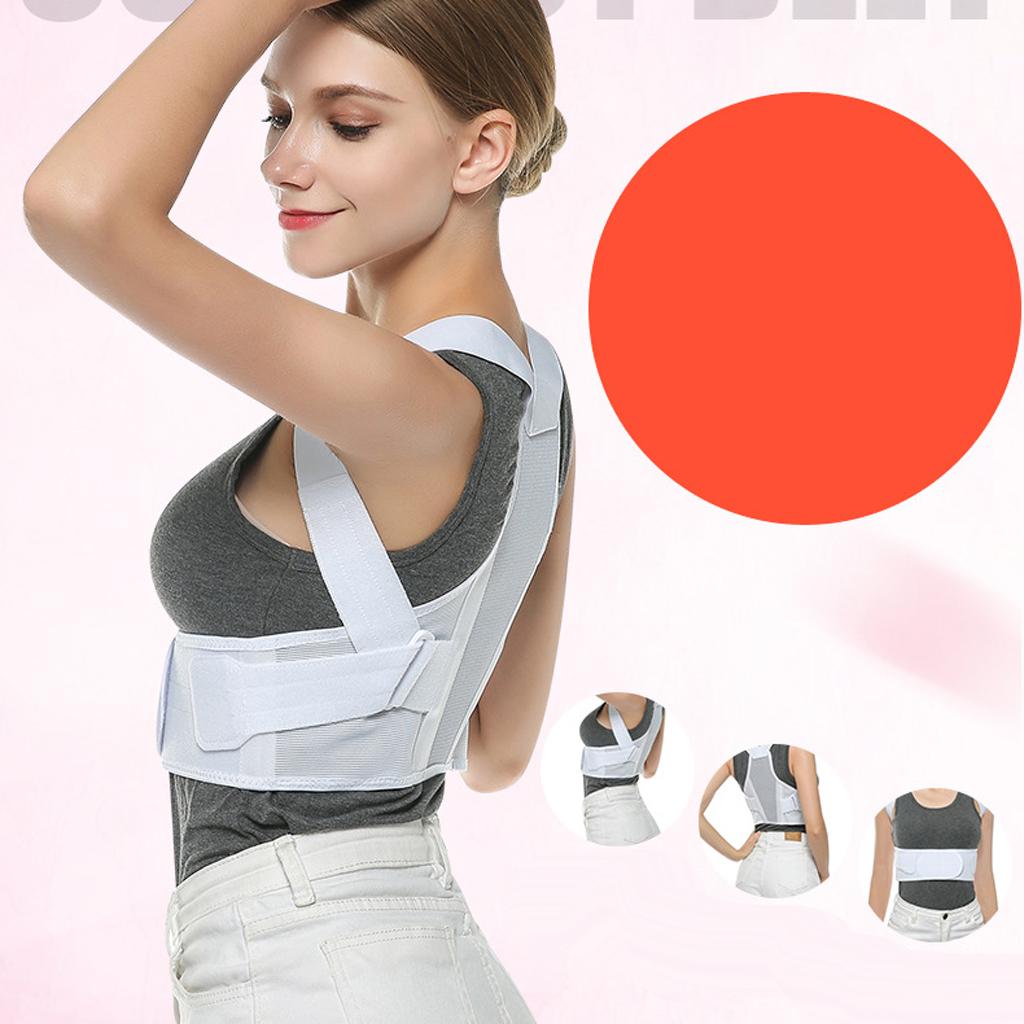 Adult Adjustable Back Shoulder Posture Belt Brace Humpback Support L