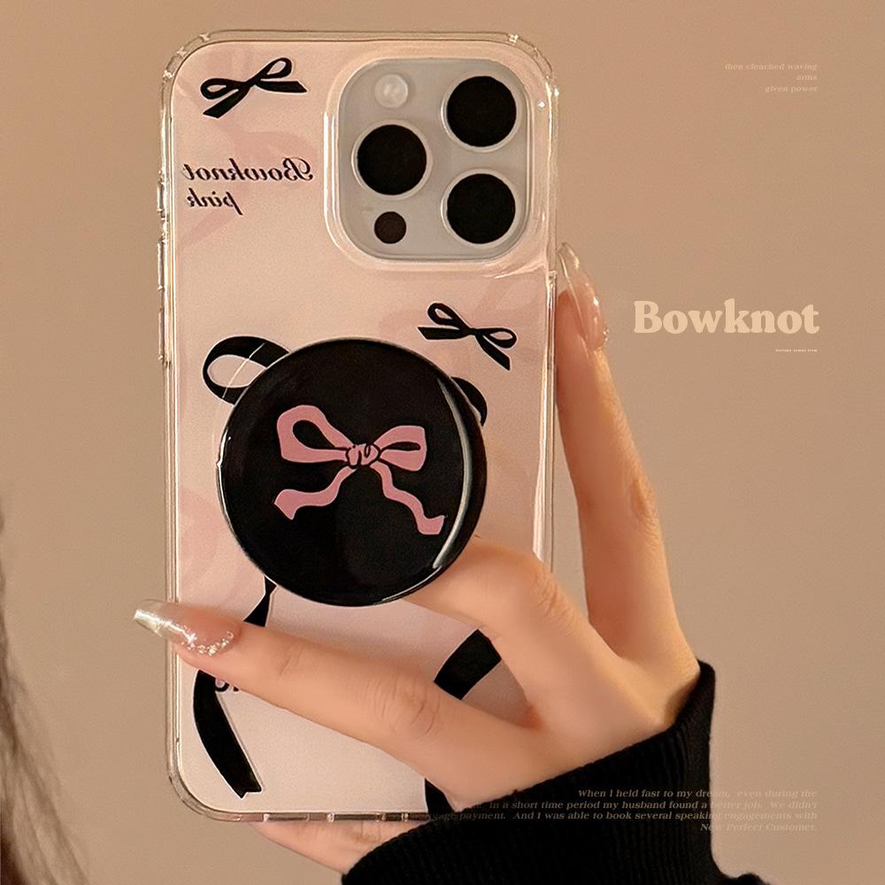 Dvouvrstvý sladký chladivý mašličkový držák pouzdro na mobilní telefon 16 Vhodné pro 14 Apple 15 Promax Měkký Iphone1311