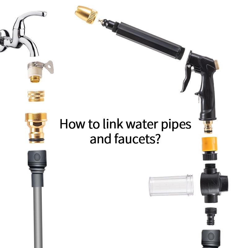 High Pressure Spray Water Gun Portable Car Washers Adjustable Garden Watering Hose Nozzle Sprinkler Foam Lance Cleaning Tool Kit