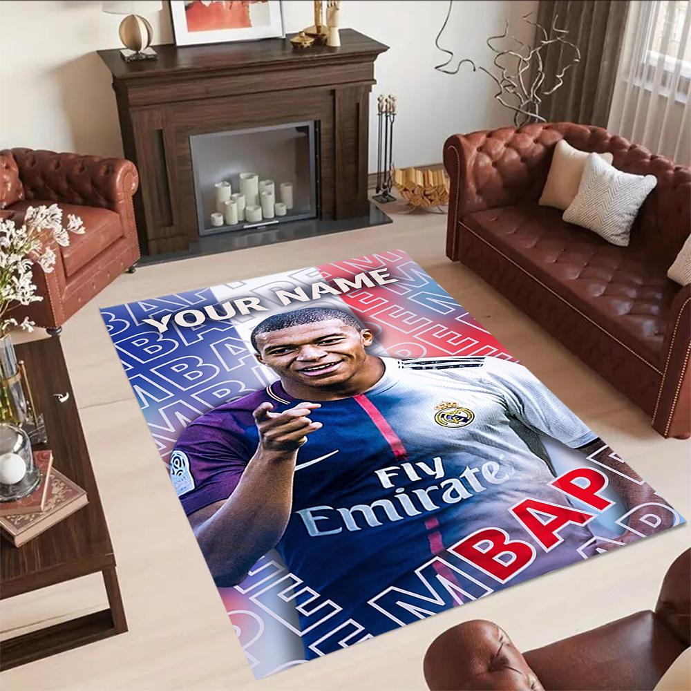 Mbappe Personalized Name Floor Rug Office Rug Suitable For Dormitory Hallway Living Rooms Playrooms Antislip Rug Anime Office Decor