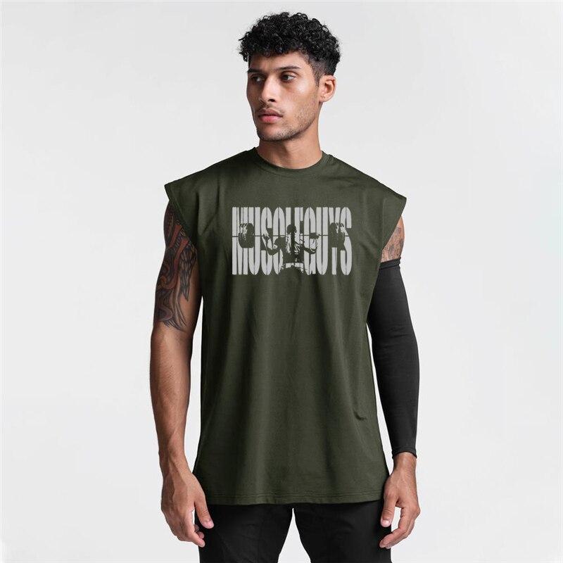 Do The Work Men's Summer Quickly-dry Fashion Casual Breathable Loose Fitness Bodybuilding Gym Sports Printed Undershirt