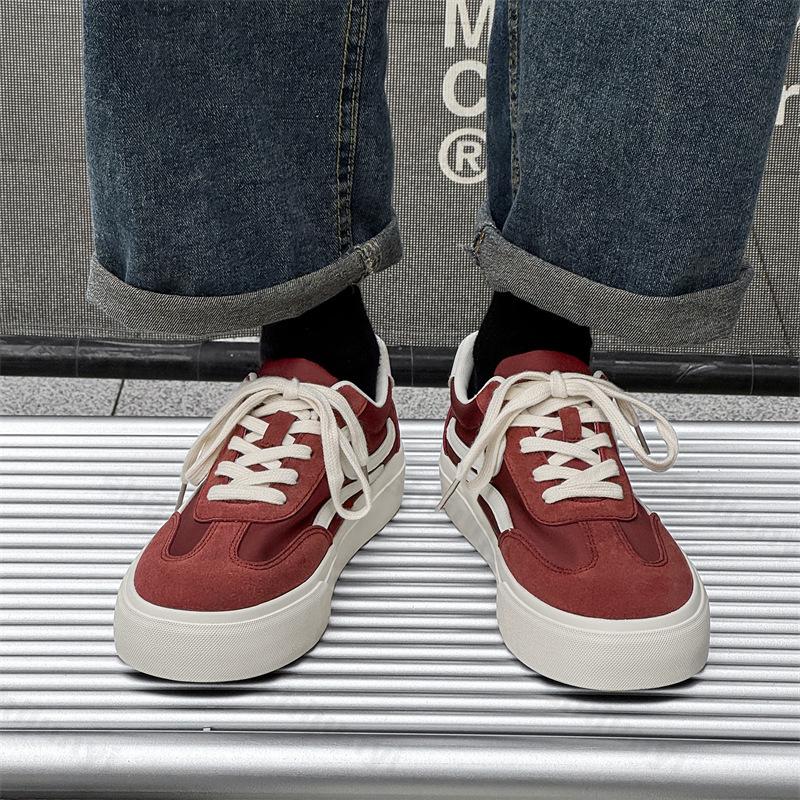 Fashion Men Vulcanized Shoes 2025 New Red Casual Platform Sneakers Vintage Sports Fashion Skateboard Shoes Flats Tennis Tenis Masculino