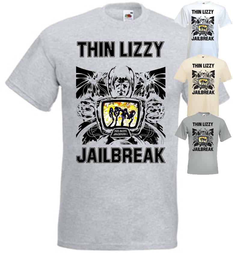 Thin Lizzy Jailbreak v8 T-shirt hard rock white zinc grey all sizes S5XL XL