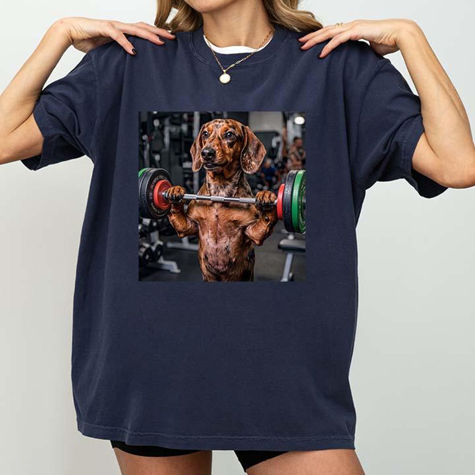 Funny Dachshund Workout Dachshund Gym Funny Wiener Dog Shirt XL