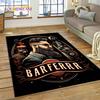 Fashion Barber Shop Logo Skull Vintage Rug Carpet for Living Room Bedroom Decor,Floor Mat Non-slip Decoration for Sofa Doormat