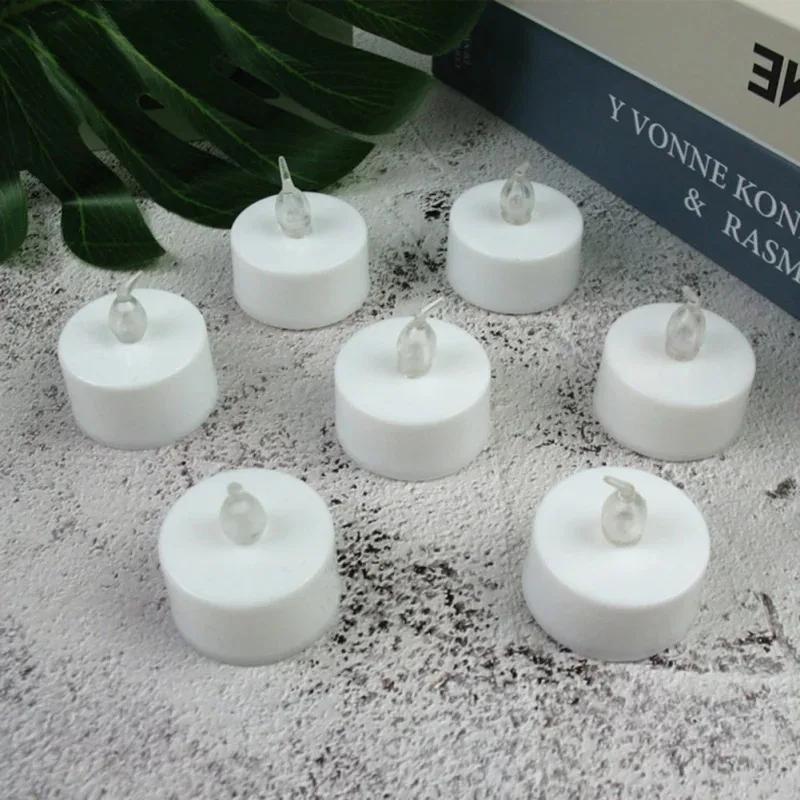 Lights Led Fake Candle Light Christmas Colored Decorative Candles 6Pcs Wedding Battery Powered Flameless Birthday Party Tea Cup