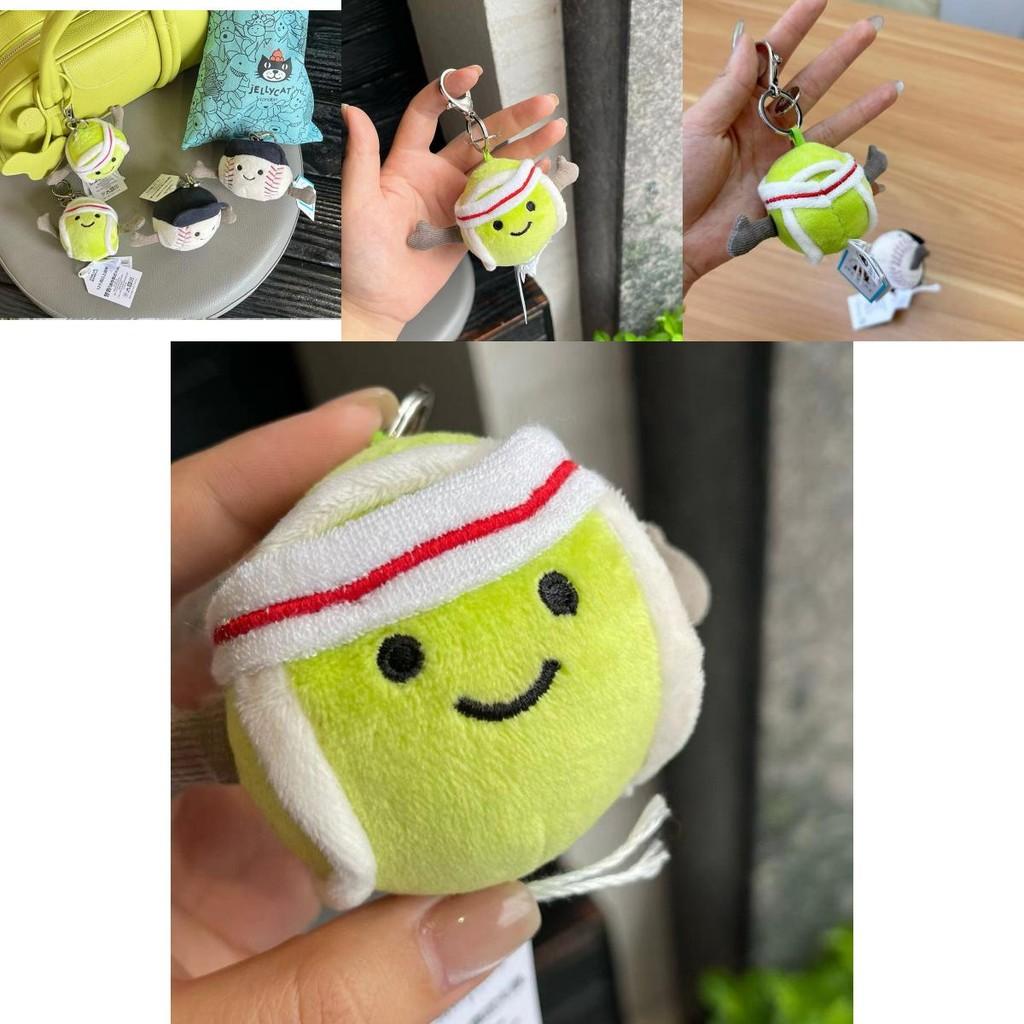 Rozkošná plyšová klíčenka s baseballovou a tenisovou míčkou, roztomilá měkká hračka, dárek pro děti