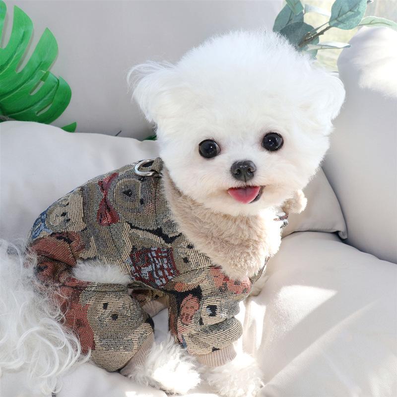 Dog Clothes Four-legged Cotton Coat Teddy Bichon Schnauzer Winter Warm Small Puppy Pomeranian VIP Autumn And Winter Clothing