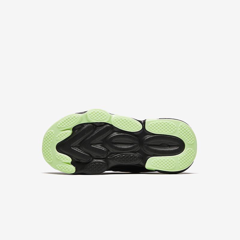 Anta Kids Synthetic Leather Trendy Versatile Lightweight Shock Absorbing Low Top Running Shoes Kids sneaker Black White Green A12439919N-1