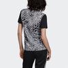 Adidas Originals Casual Sports Breathable Leopard Print T-Shirt Women Tops Black DY0883
